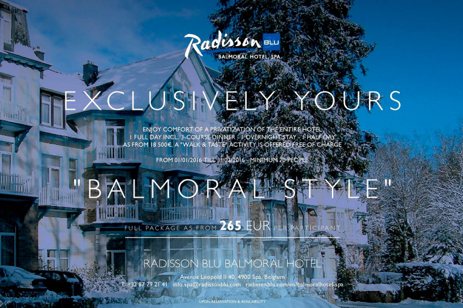 Le Radisson Blu Balmoral de Spa mise sur 100% de satisfaction