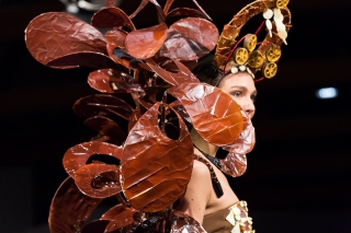 Het Chocoladesalon van Brussel 2017 en zijn Modeshow van chocoladejurken
