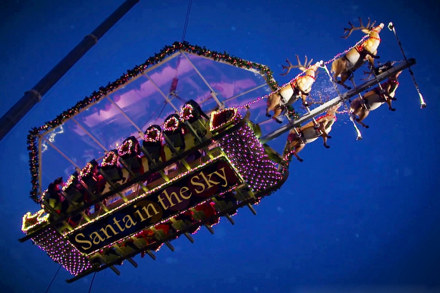 Santa in the Sky: Spectaculair kerstconcept op 50 meter hoogte